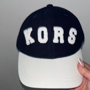 Michael Kors Navy and White Logo Cap
